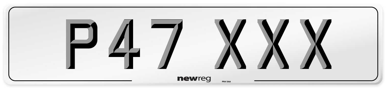 P47 XXX Number Plate from New Reg